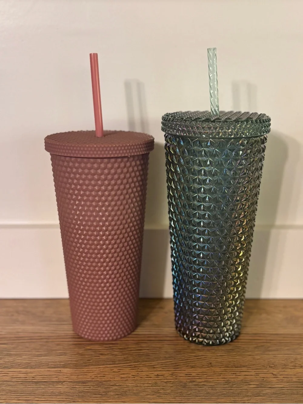 Studded Textured Tumbler Bundle – Mauve Matte & Iridescent